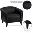 Bowery Hill Transitional Leather Upholstered Chair in Black/Cherry