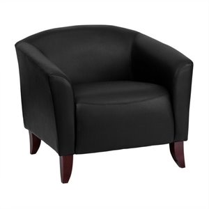 bowery hill leather chair in black and cherry