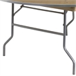 Bowery Hill Round Birchwood Folding Banquet Table in Silver