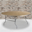 Bowery Hill Round Birchwood Folding Banquet Table in Silver