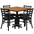 Bowery Hill 5 Piece Laminate Table Set in Black and Mahogany