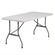 Bowery Hill Blow Molded Plastic Folding Table in White