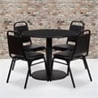 Bowery Hill 5 Piece Round Laminate Table Set in Black