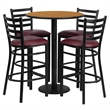 Bowery Hill 5 Piece Round Laminate Table Set in Natural and Black
