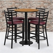 Bowery Hill 5 Piece Round Laminate Table Set in Natural and Black