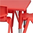 Bowery Hill 7-Piece Rectangular Plastic Activity Table Set in Red