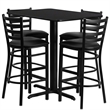 Bowery Hill 5 Piece Rectangular Laminate Table Set in Black