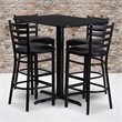 Bowery Hill 5 Piece Rectangular Laminate Table Set in Black