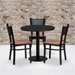 Bowery Hill 5 Piece Round Laminate Table Set in Black and Cherry