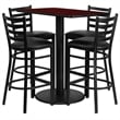 Bowery Hill 5 Piece Rectangular Table Set in Black and Mahogany