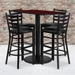 Bowery Hill 5 Piece Rectangular Table Set in Black and Mahogany