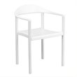 Bowery Hill Plastic Cafe Stack Stacking Chair in White