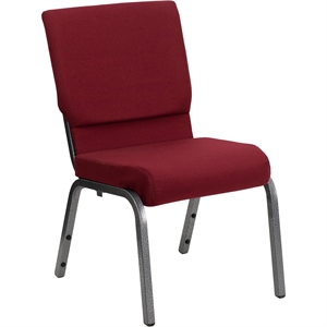 Bowery Hill Stacking Church Stacking Chair in Burgundy