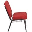 Bowery Hill Church Chair with Rack in Red