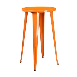 Bowery Hill Metal Patio Bistro Table in Orange