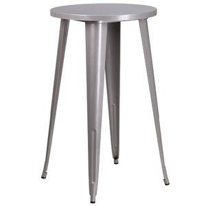 bowery hill metal patio bistro table in gray