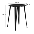 Bowery Hill Metal Patio Bistro Table in Black