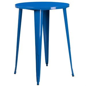 bowery hill metal patio bistro table in blue