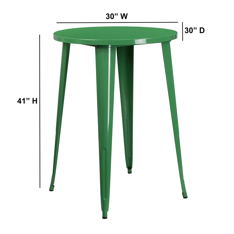 Bowery Hill Metal Patio Bistro Table in Green