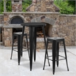 Bowery Hill Round Patio Bistro Set in Red