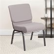 Bowery Hill Church Chair with Rack in Gray
