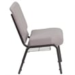 Bowery Hill Church Chair with Rack in Gray