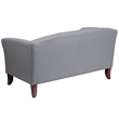Bowery Hill Contemporary Leather Upholstered Reception Loveseat in Gray