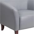 Bowery Hill Contemporary Leather Upholstered Reception Loveseat in Gray