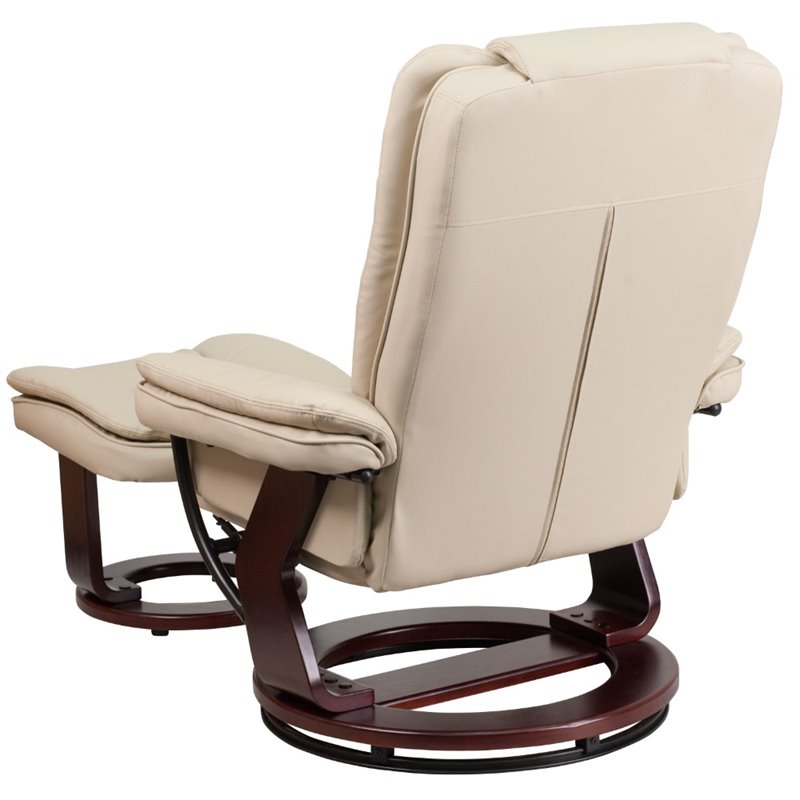 Bowery Hill Leather Recliner in Beige