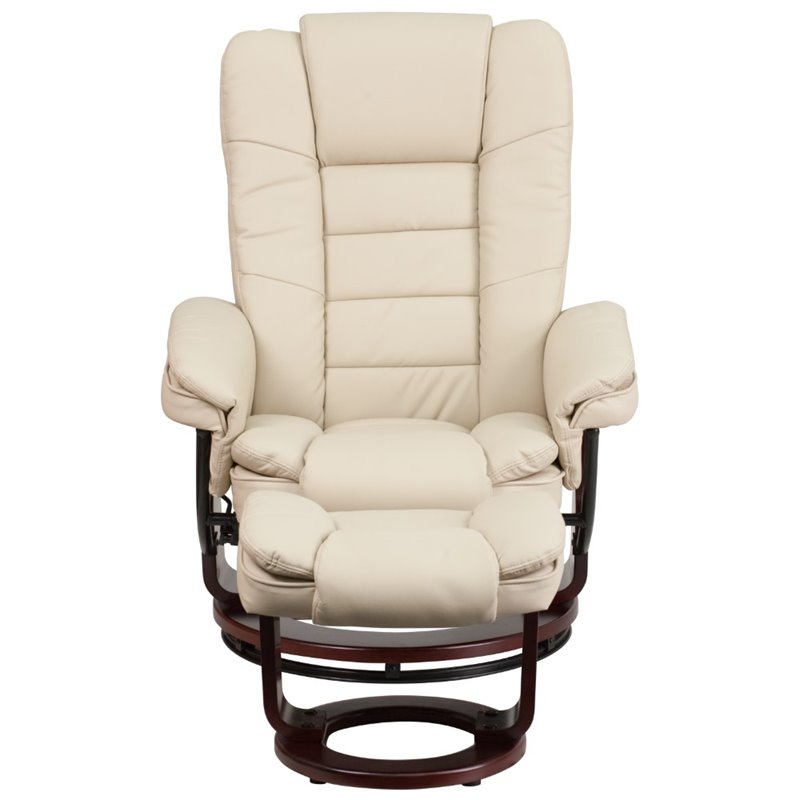 Bowery Hill Leather Recliner in Beige