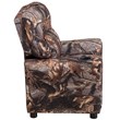 Bowery Hill Contemporary Fabric Kids Recliner with Cup Holder in Brown