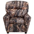 Bowery Hill Contemporary Fabric Kids Recliner with Cup Holder in Brown