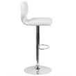 Bowery Hill Faux Leather Adjustable Bar Stool in White