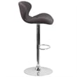 Bowery Hill 33'' Contemporary Fabric Adjustable Bar Stool in Charcoal