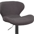 Bowery Hill 33'' Contemporary Fabric Adjustable Bar Stool in Charcoal