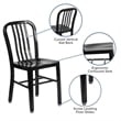 Bowery Hill Indoor-Outdoor Metal Dining Chair in Black