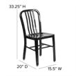 Bowery Hill Indoor-Outdoor Metal Dining Chair in Black