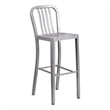 Bowery Hill 30.25'' Industrial Steel Metal Indoor-Outdoor Bar Stool in Silver