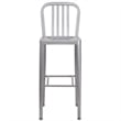 Bowery Hill 30.25'' Industrial Steel Metal Indoor-Outdoor Bar Stool in Silver