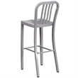 Bowery Hill 30.25'' Industrial Steel Metal Indoor-Outdoor Bar Stool in Silver
