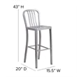 Bowery Hill 30.25'' Industrial Steel Metal Indoor-Outdoor Bar Stool in Silver