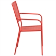 Bowery Hill Steel Metal Integrated Arms Patio Chair in Coral Pink