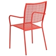 Bowery Hill Steel Metal Integrated Arms Patio Chair in Coral Pink