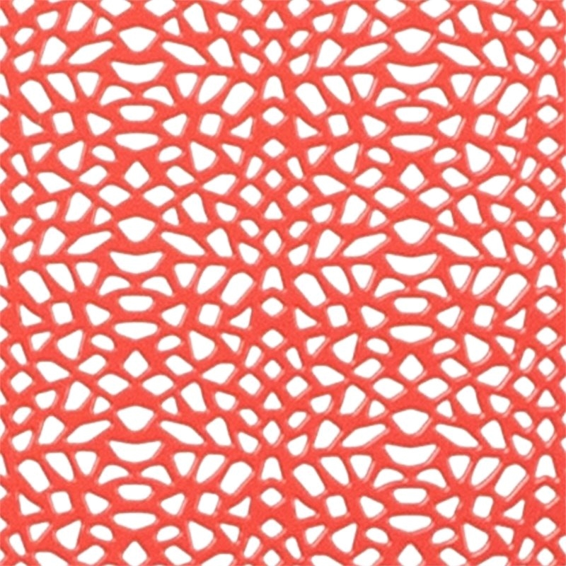 Bowery Hill Steel Metal Integrated Arms Patio Chair in Coral Pink