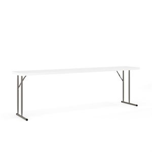 Bowery Hill 18&quot x 96&quot Plastic Folding Table in White