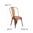 Bowery Hill Metal Dining Chair in Copper