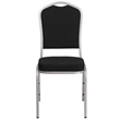 Bowery Hill Fabric/Steel Banquet Stack Chair in Silver/Black