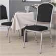 Bowery Hill Fabric/Steel Banquet Stack Chair in Silver/Black