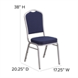 Bowery Hill Fabric/Steel Banquet Stack Chair in Silver/Black