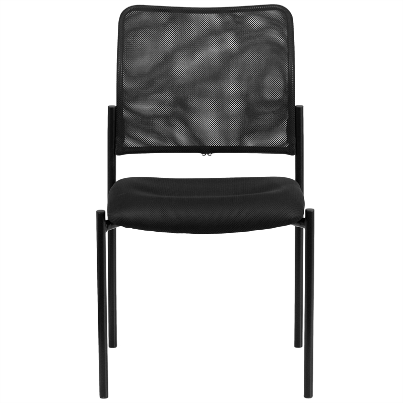 Bowery Hill Mesh Stacking Side Chair in Black
